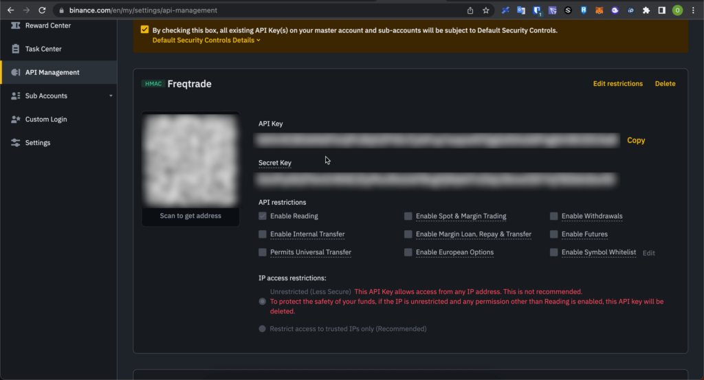 Binance API Keys